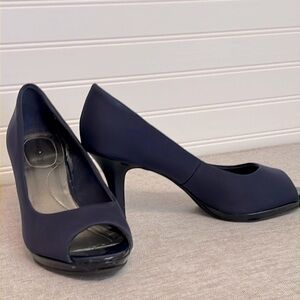 Bandolino Blue Stiletto Peep-Toe Heels